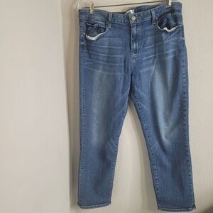 Paige size 32 jeans women straight high rise jimmy jimmy crop pockets ribcage